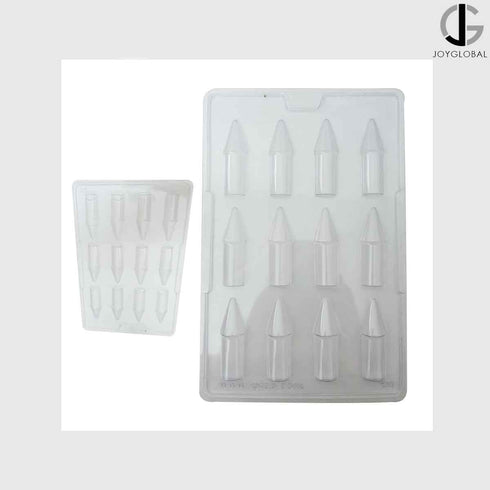 JoyGlobal 12-Cavity Happy Diwali Rocket Shape PVC Chocolate Mould,