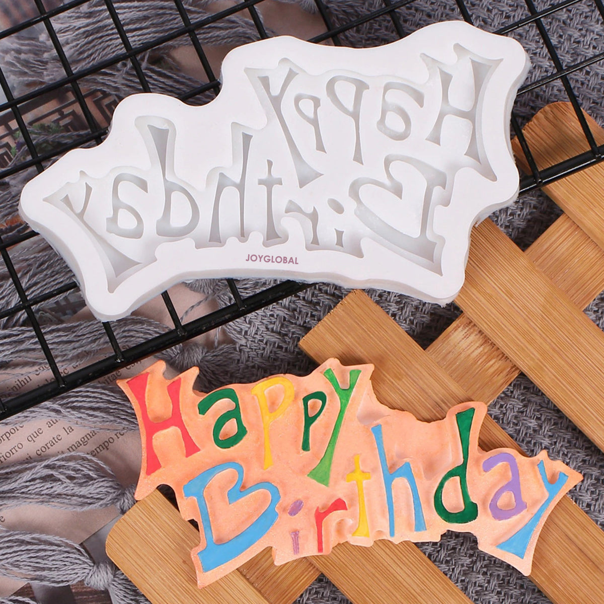 QDMOLDS Happy Birthday Silicone Molds Birthday Alphabet