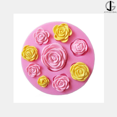 Silicone Big Rose Flower Mould - 9 Cavity