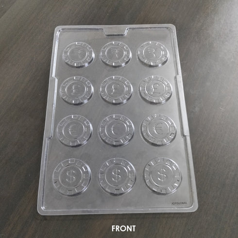 JoyGlobal 12 Cavity Poker Chips PVC Chocolate Mould