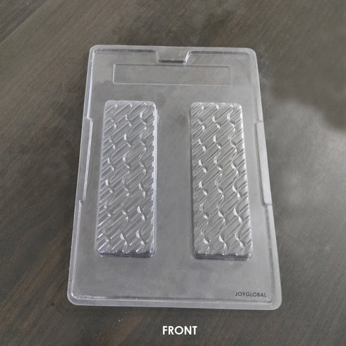 Cacao 2 Cavity Chocolate Bar PVC Chocolate Mould - 75 Grams