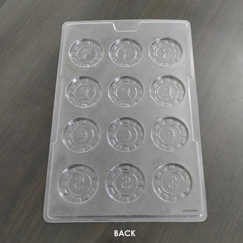 JoyGlobal 12 Cavity Poker Chips PVC Chocolate Mould