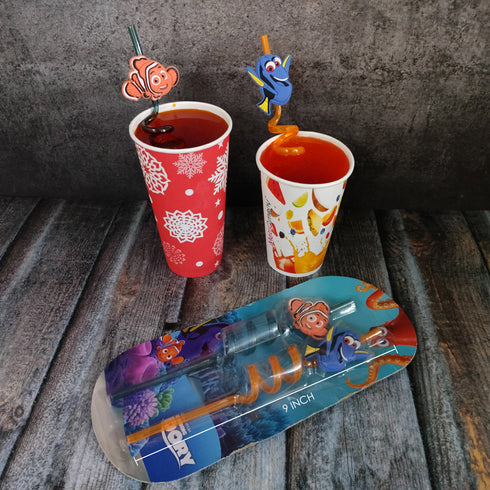 Nemo Fish Designer Straws - 9 Inches