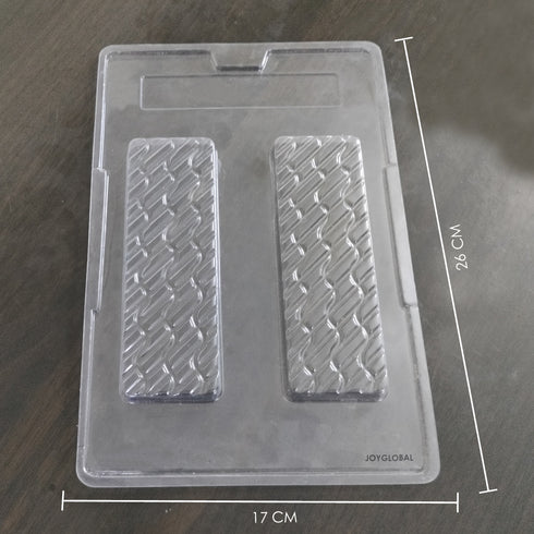 Cacao 2 Cavity Chocolate Bar PVC Chocolate Mould - 75 Grams
