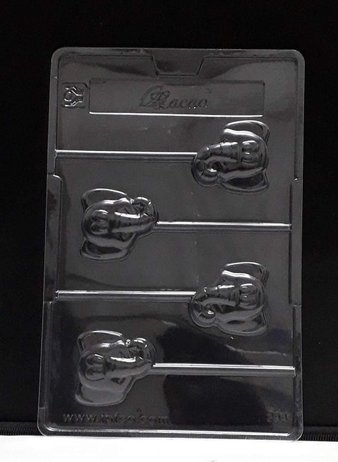 JoyGlobal 4 Cavity Elephant Shape PVC Lollipop Chocolate Mould