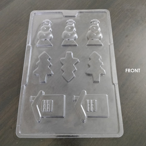 Cacao Christmas House Tree & Snowman PVC Mould