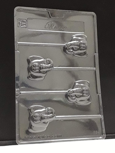 JoyGlobal 4 Cavity Elephant Shape PVC Lollipop Chocolate Mould