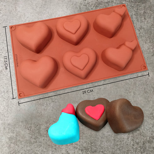 Silicone 6 Cavity Heart Multi Purpose Mould