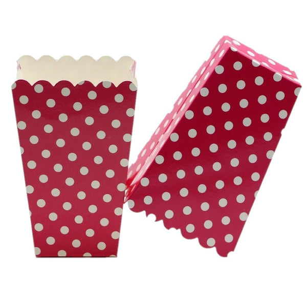 Red Polka Popcorn Cups Set Of 6 Pcs