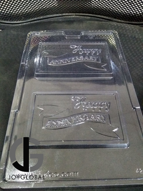 JoyGlobal 2 Happy Anniversary Bar PVC Mould (Chocolate Weight: 65 Grams Approx)