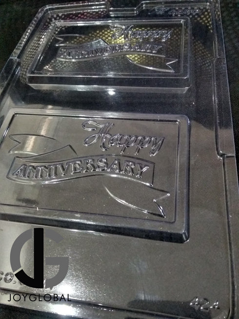 JoyGlobal 2 Happy Anniversary Bar PVC Mould (Chocolate Weight: 65 Grams Approx)