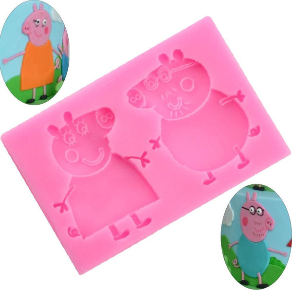 Silicone Peppa Pig Mom Dad Cartoon Mould