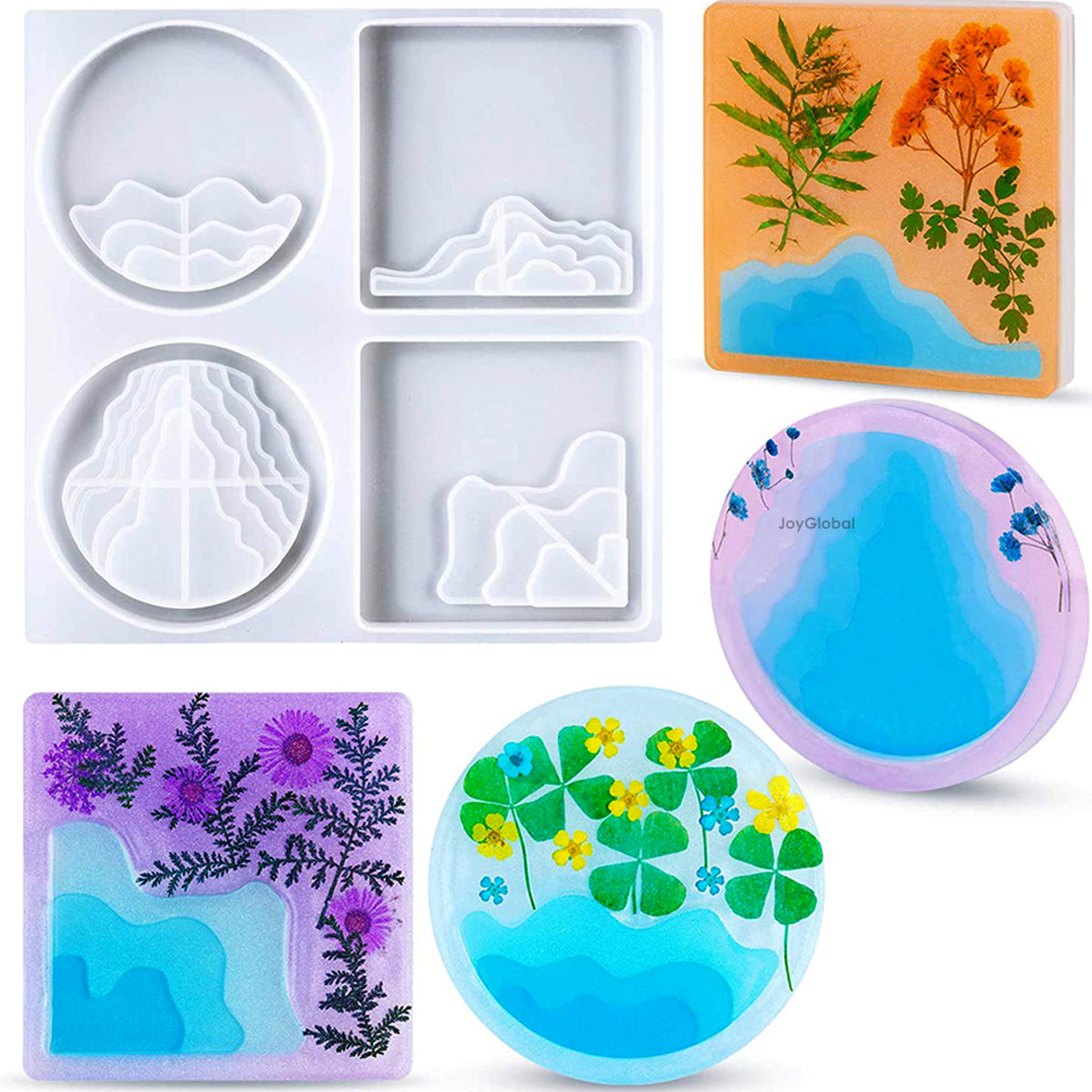 Holographic Coasters Silicone Mold, Sea Animals Mould