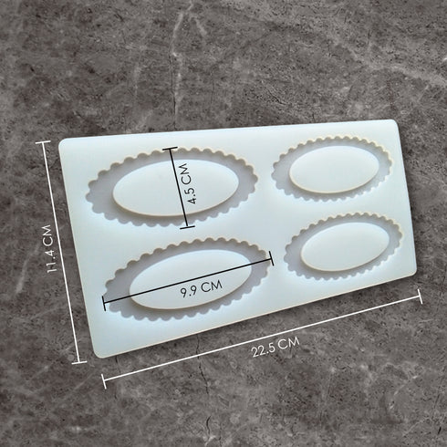Silicone Oval Mirror Frame Garnishing Chocolate Mould
