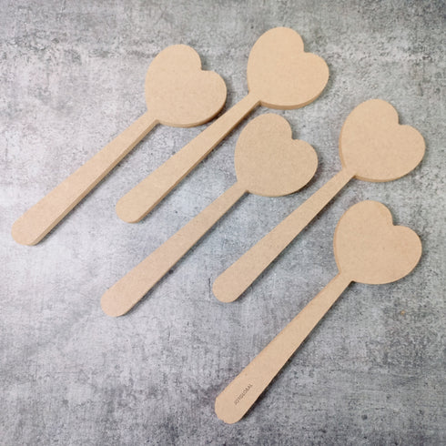 Brown Wooden Heart Shape Hammer - Set of 5 Pieces