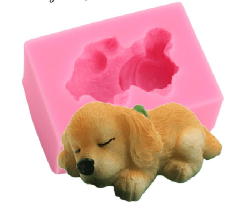 Silicone Sleeping Dog Shape Mould